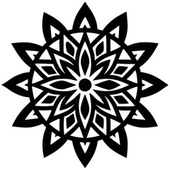 Simple mandala silhouette vector Art design, Floral mandala Illustration, ornament, flower, design, outline, template, pattern, ethnic. mandala design for invitation card, coloring book.