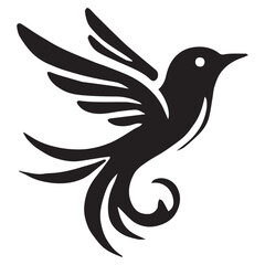 Obraz premium Silhouette of a bird on white background 