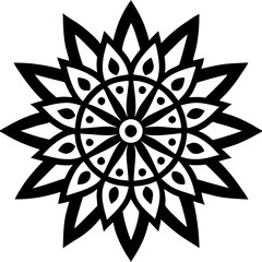 Simple mandala silhouette vector Art design, Floral mandala Illustration, ornament, flower, design, outline, template, pattern, ethnic. mandala design for invitation card, coloring book.