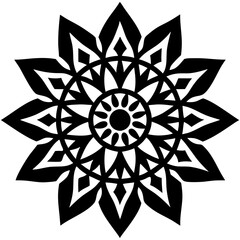 Simple mandala silhouette vector Art design, Floral mandala Illustration, ornament, flower, design, outline, template, pattern, ethnic. mandala design for invitation card, coloring book.
