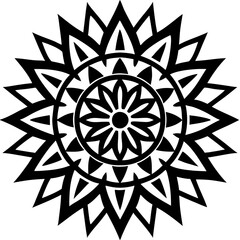 Simple mandala silhouette vector Art design, Floral mandala Illustration, ornament, flower, design, outline, template, pattern, ethnic. mandala design for invitation card, coloring book.