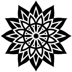 Simple mandala silhouette vector Art design, Floral mandala Illustration, ornament, flower, design, outline, template, pattern, ethnic. mandala design for invitation card, coloring book.