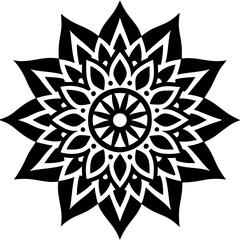 Simple mandala silhouette vector Art design, Floral mandala Illustration, ornament, flower, design, outline, template, pattern, ethnic. mandala design for invitation card, coloring book.