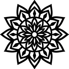 Simple mandala silhouette vector Art design, Floral mandala Illustration, ornament, flower, design, outline, template, pattern, ethnic. mandala design for invitation card, coloring book.