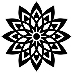 Simple mandala silhouette vector Art design, Floral mandala Illustration, ornament, flower, design, outline, template, pattern, ethnic. mandala design for invitation card, coloring book.