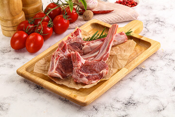 Raw Rack of Lamb for cooking