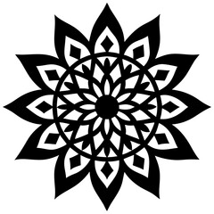 Simple mandala silhouette vector Art design, Floral mandala Illustration, ornament, flower, design, outline, template, pattern, ethnic. mandala design for invitation card, coloring book.