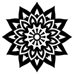 Simple mandala silhouette vector Art design, Floral mandala Illustration, ornament, flower, design, outline, template, pattern, ethnic. mandala design for invitation card, coloring book.