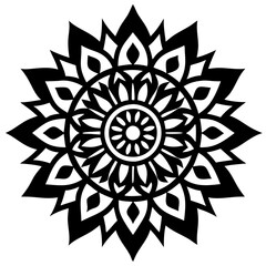 Simple mandala silhouette vector Art design, Floral mandala Illustration, ornament, flower, design, outline, template, pattern, ethnic. mandala design for invitation card, coloring book.