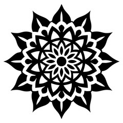 Simple mandala silhouette vector Art design, Floral mandala Illustration, ornament, flower, design, outline, template, pattern, ethnic. mandala design for invitation card, coloring book.