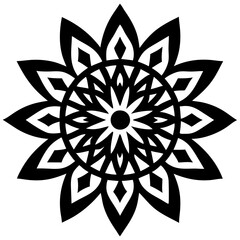 Simple mandala silhouette vector Art design, Floral mandala Illustration, ornament, flower, design, outline, template, pattern, ethnic. mandala design for invitation card, coloring book.