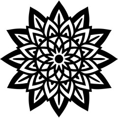 Simple mandala silhouette vector Art design, Floral mandala Illustration, ornament, flower, design, outline, template, pattern, ethnic. mandala design for invitation card, coloring book.