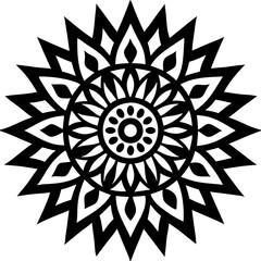 Simple mandala silhouette vector Art design, Floral mandala Illustration, ornament, flower, design, outline, template, pattern, ethnic. mandala design for invitation card, coloring book.
