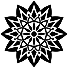 Simple mandala silhouette vector Art design, Floral mandala Illustration, ornament, flower, design, outline, template, pattern, ethnic. mandala design for invitation card, coloring book.