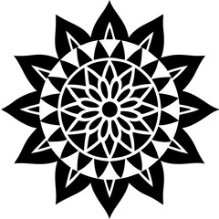 Simple mandala silhouette vector Art design, Floral mandala Illustration, ornament, flower, design, outline, template, pattern, ethnic. mandala design for invitation card, coloring book.