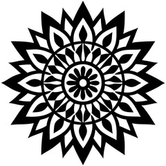 Simple mandala silhouette vector Art design, Floral mandala Illustration, ornament, flower, design, outline, template, pattern, ethnic. mandala design for invitation card, coloring book.