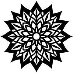 Simple mandala silhouette vector Art design, Floral mandala Illustration, ornament, flower, design, outline, template, pattern, ethnic. mandala design for invitation card, coloring book.