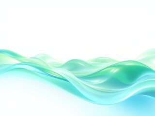 Abstract Green and Blue Waves on White Background,  natural inspiration,  abstract art,  peaceful atmosphere