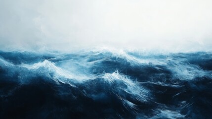 Fototapeta premium Abstract Painting of Turbulent Ocean Waves