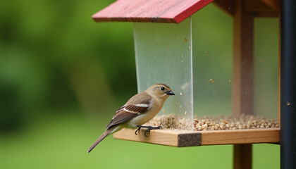 Naklejka premium Bird on a feeder
