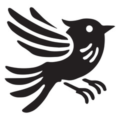 Silhouette of a bird on white background	