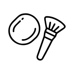 A compact powder case and brush, essential tools for flawless makeup.