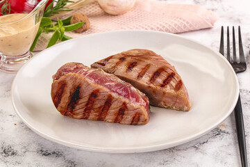 Delicous grilled tuna dish steak