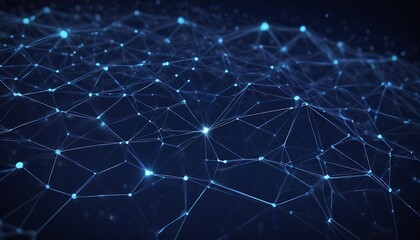 Obraz premium Blue background with many lines and dots. Background. Abstract. Futuristic. Graphics. Technology.