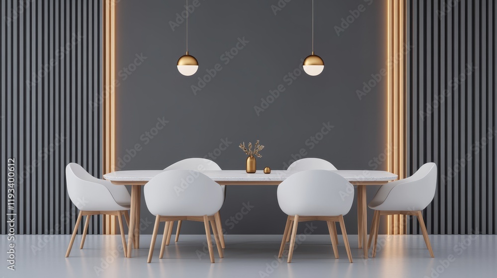 Poster a cozy setting featuring three chairs arranged around a table topped with a decorative vase, creatin