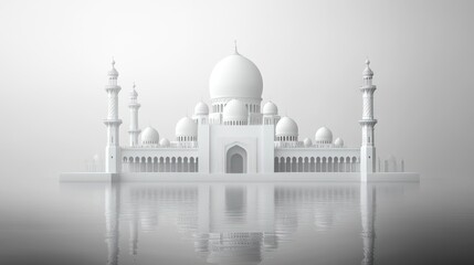 Obraz premium Modern Islamic Mosque Design with Clean White Aesthetic