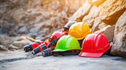Colorful Helmets and Tools for Mining Safety
