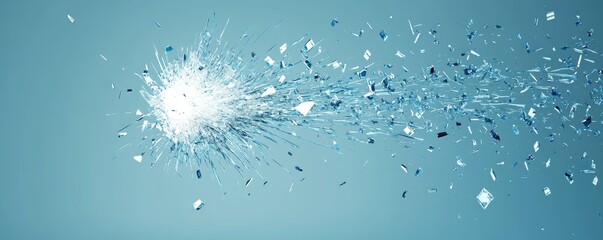 Shattering glass explosion, abstract background, digital art, website design