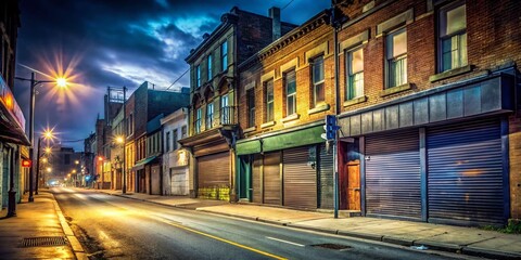 Deserted City Street: Economic Lockdown Impact of Coronavirus Pandemic