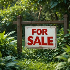 The Sign 'For Sale' amidst lush greenery, Ai generated Images