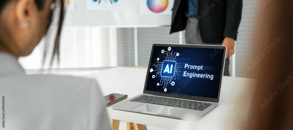 Poster generative ai virtual assistant tools for prompt engineer and user for ease of engage artificial int