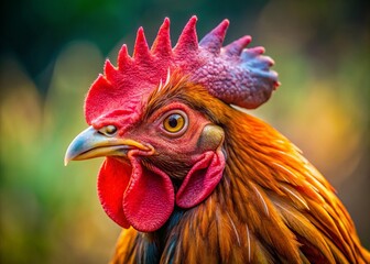 Domesticated Chicken Portrait: Indian Red Junglefowl Ancestry