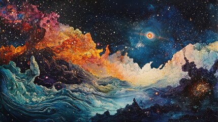 Cosmic Nebula Painting: A Celestial Journey