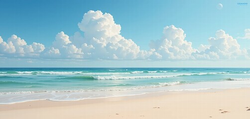 Obraz premium Landscape image of a sunny beach with a calm atmosphere