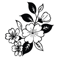 Line art sketch flowers for various design.