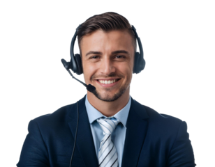 Symbolic image for IT support and customer service  isolated on white background, cutout 