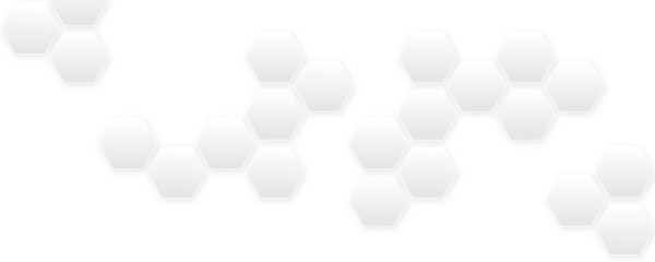 Abstract white hexagon concept design background. Seamless bright white honeycomb banner design. 