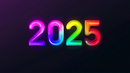 A stylish representation of 2025 with colorful light effects.