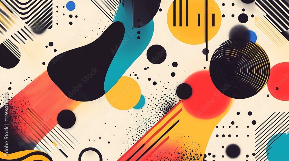 Aufkleber abstract colorful shapes design featuring geometric patterns