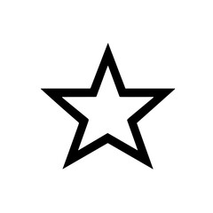 Obraz premium Alone star icon in minimalistic black-and-white line art vector design
