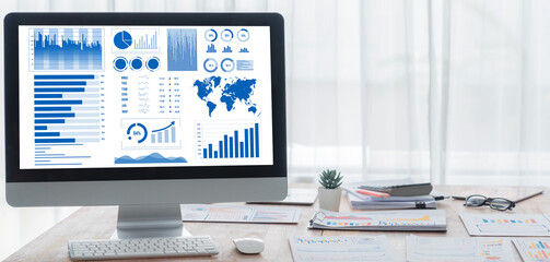 Business data dashboard provide brisk business intelligence analytic for marketing strategy planning
