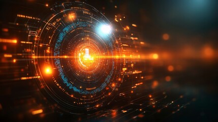 Obraz premium A cutting-edge design illustrating big data code elements and flowing digital connections, creating a high-tech background ideal for AI, machine learning, and data solutions