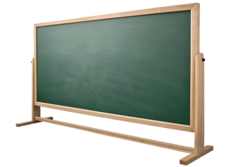 Blackboard chalkboard PNG isolated on transparent white background, blank horizontal education board for back-to-school concepts, classroom teaching, writing, textured slate, and educational decoratio