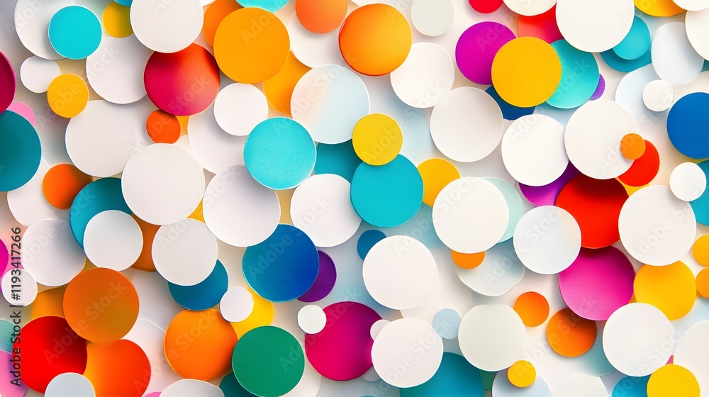 Poster Colorful Overlapping Circles Abstract Art Design