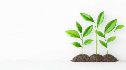 Fresh Green Seedlings Growing in Soil Representing New Life and Environmental Sustainability Concept