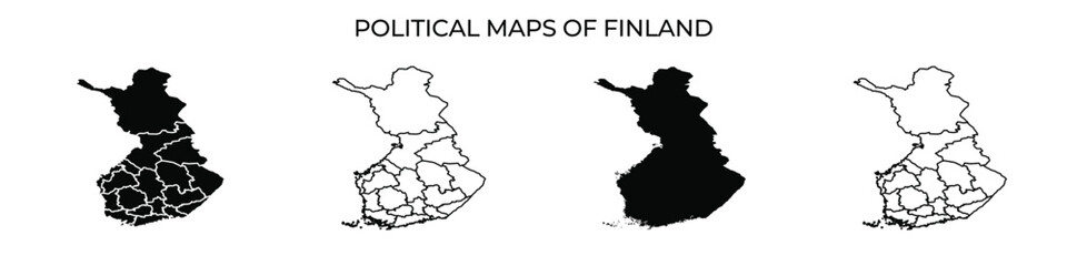Overview of political maps of Finland showcasing different regions